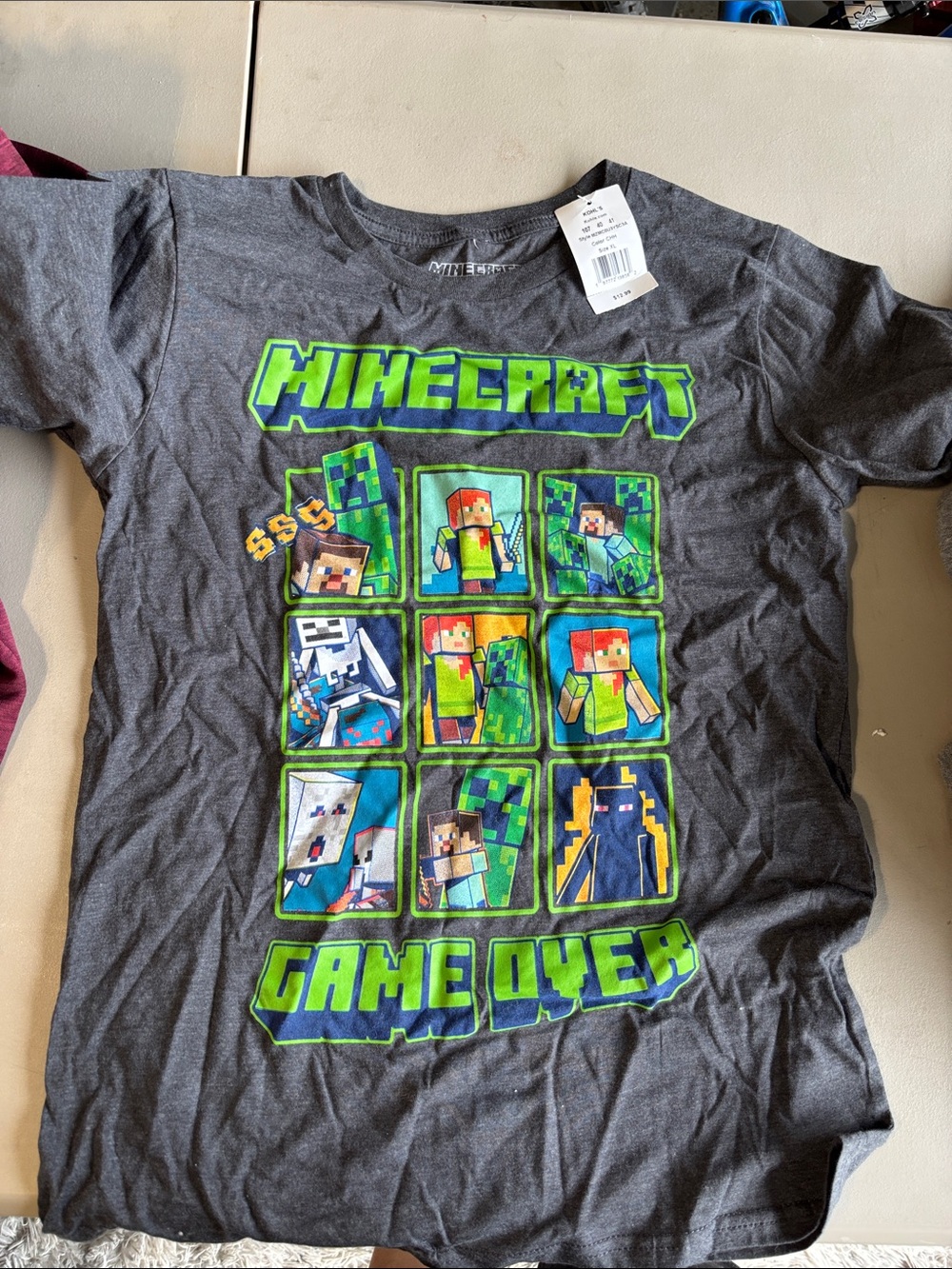Minecraft Boys' Dark Gray Short-Sleeve 'Game Over' Graphic Tee